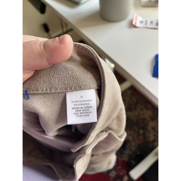 Altar’d State Button Up Faux Suede Tan Mini Skirt Women Small - Picture 6 of 7